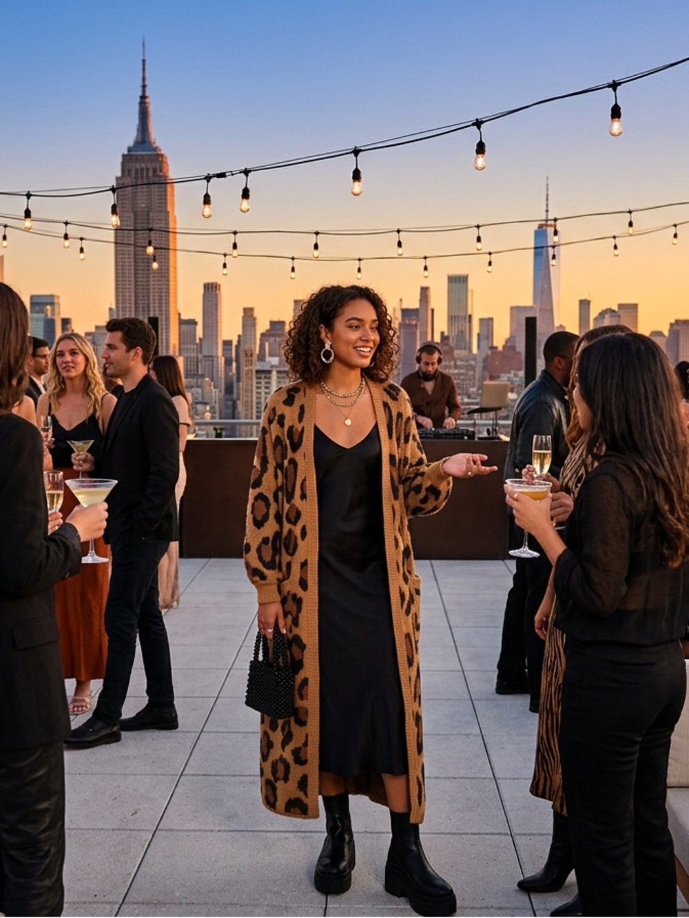 Show Me Your Mumu Animal Print Open Cardigan Full Length Sweater